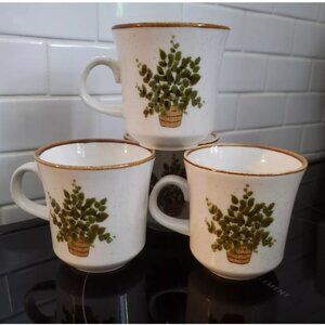 8-pc Vintage Mikasa Natural Beauty Cache Pots 9053 Coffee Tea Cup Mug Saucer Set